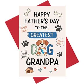 Alzombi Happy Father's Day Card for Dog Grandpa, Granddad Father's Day Card from Dogs Granddogs Grandson Granddaughter, Greatest Dog Grandpa Cards Gifts in Saudi Arabia
