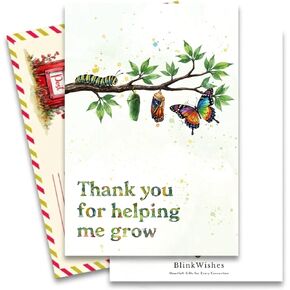 Teacher Card Thank You For Helping Me Grow, Teachers Appreciation Cards With Envelopes From Student Parent Or Class, Teacher Greeting Card, Christmas, Birthday Gifts, Happy Birthday Teacher Gift Cards, Thank You Notes For Mentor in Saudi Arabia