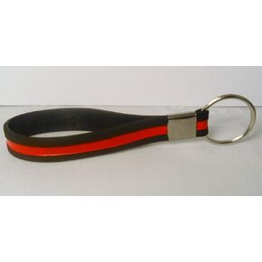 Firefighter Thin Red Line Decal Sticker Silicone Wristband Keychain in Saudi Arabia