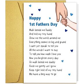 Happy First Father's Day Card from Baby Boy Girl, Funny 1st Father's Day Card for Husband from Wife, Cute First Fathers Day Card Gifts for New Dad in Kuwait