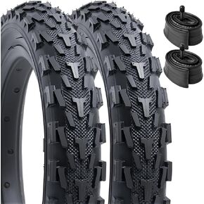 YUNSCM 2-PCS 12" إطارات دراجة 12x2.125/57-203 و12" أنابيب دراجة شديدة التحمل صمام شريدر متوافق مع 12x1.95 12x2.10 12x2.125 12x2.15 إطارات وأنابيب دراجة هوائية (YN-1110) in Kuwait