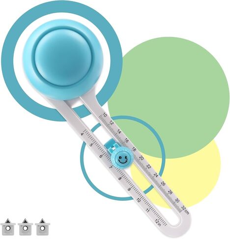 Circle Cutter for Crafts, Cuts 4" - 12.5" (4-32cm) Perfect Circles for Scrapbooking, DIY Cards & Home Decor, Fits Paper, Cardstock & Foam, Comes with 3 Replacement Blades in Saudi Arabia