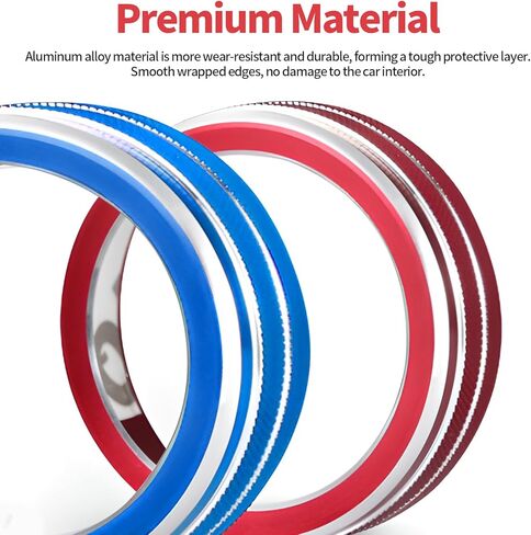 5 PCS Knob Rings Trim, Custom for Volkswagen Atlas Jetta Taos Tiguan Golf Car Interior Accessories Knob Cover Trim, Aluminum Alloy Volume AC Button Covers Anti-Slip Auto Decoration (Red) in Saudi Arabia