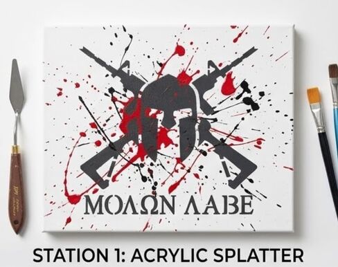 Molon Labe Stencil - Spartan Stencil - رسم ملون قابل لإعادة الاستخدام واستنسل قالب عسكري - خيارات الحجم - قالب تصميم قابل للانحناء مصنوع يدويًا (10x8) in Kuwait