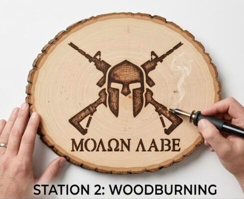 Molon Labe Stencil - Spartan Stencil - رسم ملون قابل لإعادة الاستخدام واستنسل قالب عسكري - خيارات الحجم - قالب تصميم قابل للانحناء مصنوع يدويًا (10x8) in Kuwait