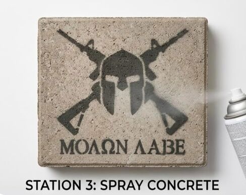 Molon Labe Stencil - Spartan Stencil - رسم ملون قابل لإعادة الاستخدام واستنسل قالب عسكري - خيارات الحجم - قالب تصميم قابل للانحناء مصنوع يدويًا (10x8) in Kuwait