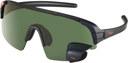 TriEye Cycling Glasses with Rear-view Mirror - Outdoor Sports Sunglasses for Men & Women - UV-400 TR90 Frame - Small in Saudi Arabia