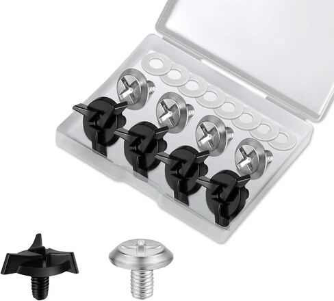 8PCS Motorcycle Helmet Screws, Helmet Visor Screws with Rubber Washers, Universal Motorcycle Helmet Accessories (Black, Silver) in Kuwait