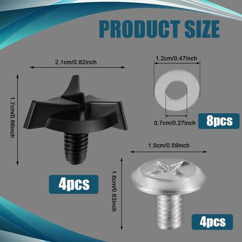 8PCS Motorcycle Helmet Screws, Helmet Visor Screws with Rubber Washers, Universal Motorcycle Helmet Accessories (Black, Silver) in Kuwait