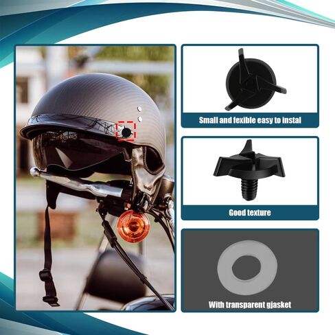 8PCS Motorcycle Helmet Screws, Helmet Visor Screws with Rubber Washers, Universal Motorcycle Helmet Accessories (Black, Silver) in Kuwait