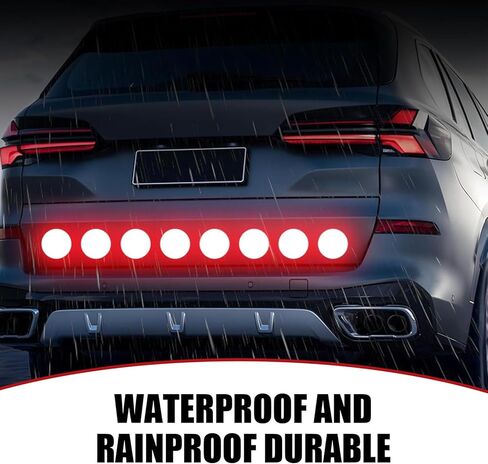 10 PCS Tail Light Reflective Sticker, 1.96" Round Safety Warning Sticker with High Visibility, Waterproof Self-adhesive Reflector, Universal Exterior Accessories (Fluorescence Red) in Saudi Arabia