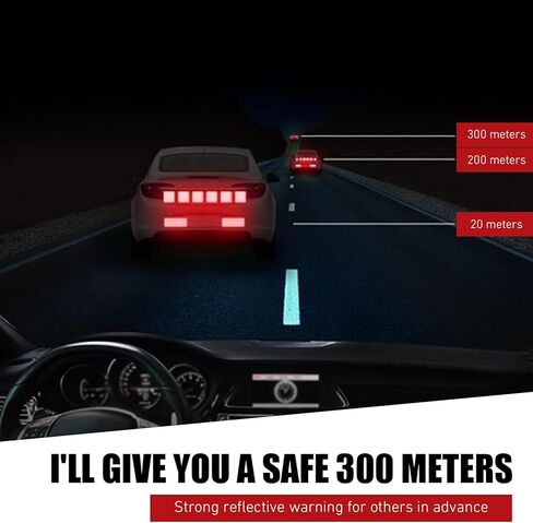 10 PCS Tail Light Reflective Sticker, 1.96" Round Safety Warning Sticker with High Visibility, Waterproof Self-adhesive Reflector, Universal Exterior Accessories (Fluorescence Red) in Saudi Arabia