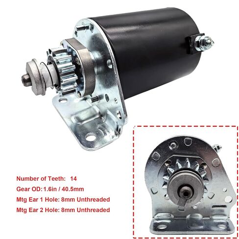 Starter Compatible with 14 Teeth Briggs and Stratton Engines 12-19.5HP Cub Cadet John Deere New Holland Scotts Toro 1998-2010 Replace 593934 693551 030221 LG693551 BS693551 in Kuwait