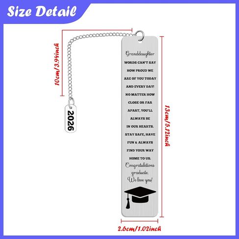 2026 Graduation Gifts for Granddaughter Bookmark for Reading Granddaughter Gifts from Grandma Book Markers for Books Congratulations Gift for Graduates 2026 Reading Gift for Book Lovers in Kuwait