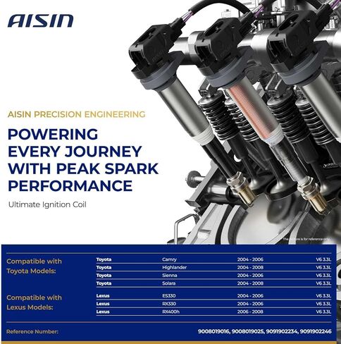 ملف الإشعال AISIN AFTERMARKET ESCT-00482 - متوافق مع Toyota Camry Sienna Lexus ES330 RX330 2004-2006، Highlander Solara 2004-2008 - 3.3L in Kuwait