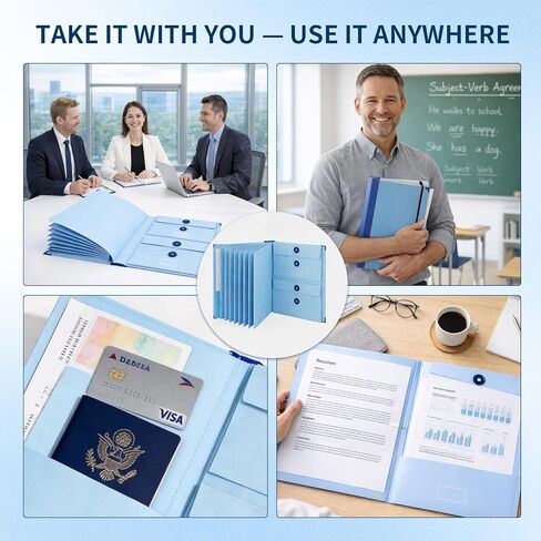 Document Organizer Important Portfolio Binder Record Holder in Case I Die Folder for Passport Travel Family Planner Coupon with Labels Folio Estate Planning Bill Pockets Notebook Wedding File in Saudi Arabia