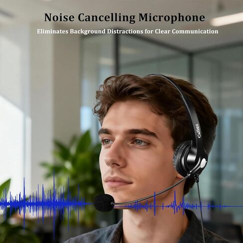 سماعة هاتف Callez RJ9 مع ميكروفون بخاصية إلغاء الضوضاء والتحكم في مستوى الصوت، سماعة هاتف متوافقة مع هواتف Avaya Plantronics Mitel ShoreTel Digium Nortel NEC Toshiba Aastra Office للهواتف المكتبية الأرضية in Kuwait