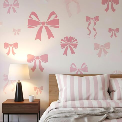 16 Reusable Bow Stencils, 4 Sizes Bow Templates for Painting, bowknot Lace Ribbon stencil stuff, bowtie fabric stencils on Doormat, Paper, Wall, Wood, Fabric, DIY Projects Plastic 3"/6"/10"/11" in Saudi Arabia