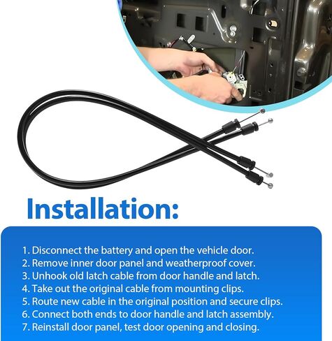 2PCS Door Latch Release Cable Fits for 1993-2003 2005-2011 Ford Ranger Replace F37Z10221A00A Front Left and Right Side in Kuwait