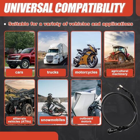 24 Inch Universal Throttle Cable, Stainless Steel Braided Cover, Aluminum Fitting, Adjustable Accelerator Cable with Locking Kit Black in Saudi Arabia