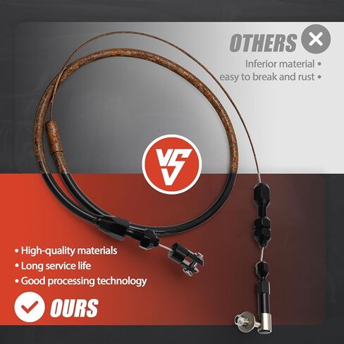 24 Inch Universal Throttle Cable, Stainless Steel Braided Cover, Aluminum Fitting, Adjustable Accelerator Cable with Locking Kit Black in Saudi Arabia