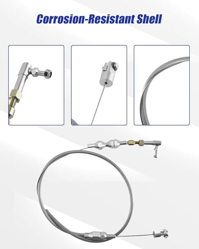 24'' Throttle Cable Kit Replace XTC-1000HT with Black Fittings and Black Stainless Steel Housing in Saudi Arabia