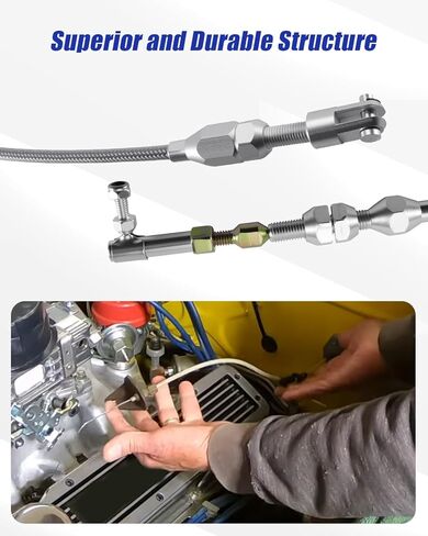 24'' Throttle Cable Kit Replace XTC-1000HT with Black Fittings and Black Stainless Steel Housing in Saudi Arabia