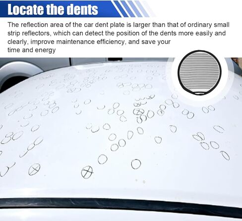 Car Dent Repair Reflector Board, Flexible Foldable Striped Dents Detection Panel, Portable Automotive Dent Remover Tool for Vehicle Door Scratch and Hail Damage (25CM/9.8IN) in Saudi Arabia