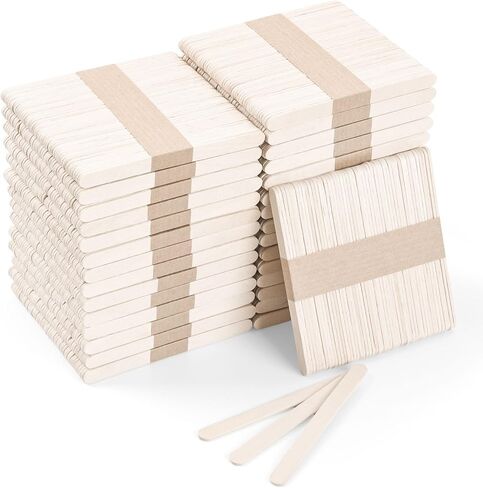 1500 Pcs 4.5 Inch Natural Wood Craft Sticks, Food Grade Popsicle Sticks with Smooth Rounded Edges, Ice Cream Sticks, DIY Crafts, Hair Removal and Waxing Supplies in Saudi Arabia