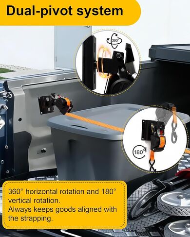 Dual-Pivot Retractable Truck Bed Ratchet Straps for Ford F150, Compatible with 2015-2025 Ford F-150 F250 F350 F450 (2Pcs) in Saudi Arabia