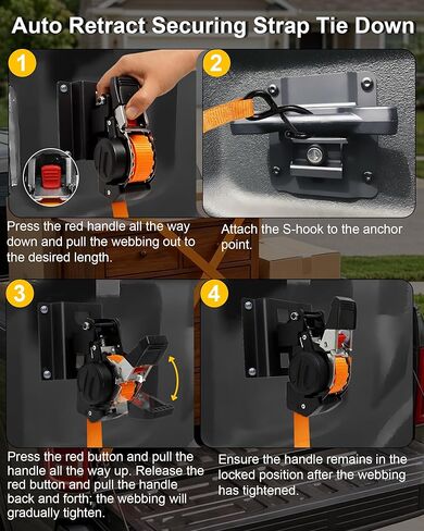 Dual-Pivot Retractable Truck Bed Ratchet Straps for Ford F150, Compatible with 2015-2025 Ford F-150 F250 F350 F450 (2Pcs) in Saudi Arabia