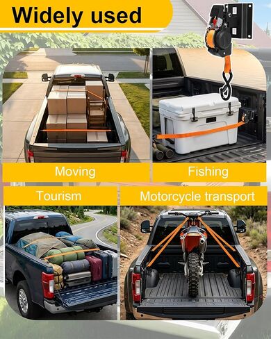 Dual-Pivot Retractable Truck Bed Ratchet Straps for Ford F150, Compatible with 2015-2025 Ford F-150 F250 F350 F450 (2Pcs) in Saudi Arabia