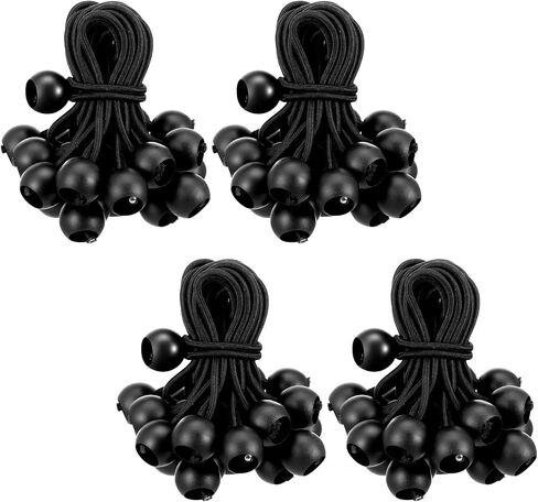 100 Pcs 4 Inch Ball Bungee Cords Tarp Tie Downs Heavy Duty Outdoor Bungee Balls with Hooks for Camping Canopy Shelter Tent Poles UV Resistant Elastic Straps in Kuwait
