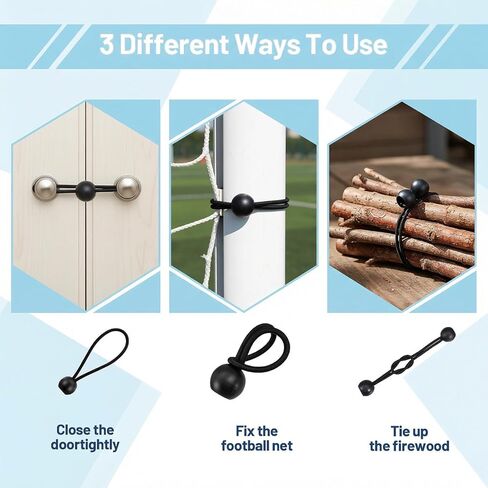 100 Pcs 4 Inch Ball Bungee Cords Tarp Tie Downs Heavy Duty Outdoor Bungee Balls with Hooks for Camping Canopy Shelter Tent Poles UV Resistant Elastic Straps in Kuwait