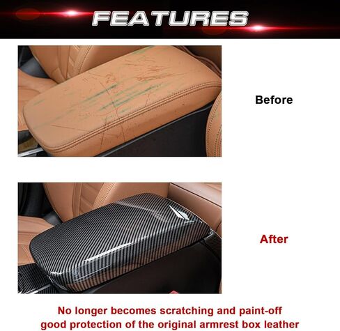 x xotic tech Car Interior Center Armrest Box Cover, Carbon Fiber Pattern Console Storage Box Protect Covers Trim Accessories Compatible with BMW X3 G01 2018-2024, X4 G02 2019-2024 in Kuwait