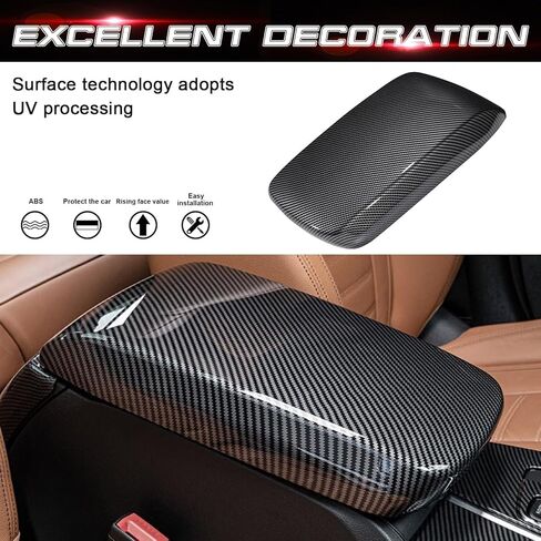 x xotic tech Car Interior Center Armrest Box Cover, Carbon Fiber Pattern Console Storage Box Protect Covers Trim Accessories Compatible with BMW X3 G01 2018-2024, X4 G02 2019-2024 in Kuwait