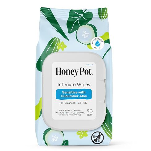 Honey Pot - Feminine Wipes - Daily PH Balancing, Fragrance & Sulfate Free Wipes for Intimate Parts, Body, or Face - Hygiene Products - Cooling 30 ct in Kuwait