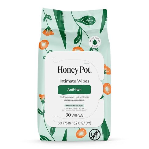 Honey Pot - Feminine Wipes - Daily PH Balancing, Fragrance & Sulfate Free Wipes for Intimate Parts, Body, or Face - Hygiene Products - Cooling 30 ct in Kuwait