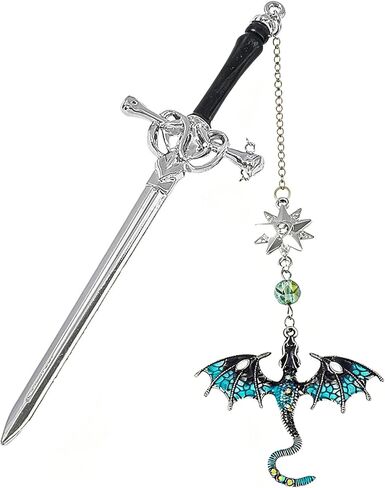 Letter Opener Envelope Slitter Mail Opener Tool Fourth Wing Fantasy Dragon Sword Bookmark, Inspirational Bookmarks for Book Lovers, Bookworm Reader School Office Supplies Gift Blue Dragon in Saudi Arabia