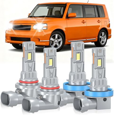 For Scion XB 2008 2009 2010 2011 2012 2013 2014 2015 Lights Bulbs, 20000LM 800% Brightness High Low Beam Light Bulbs, 6000K White Easy to Install, Plug And Play, Pack of 4 in Saudi Arabia