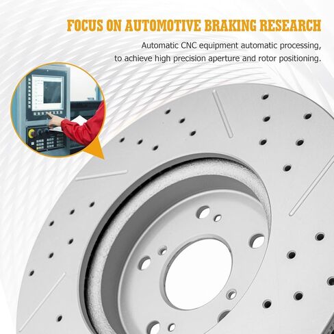 Disc Brake Rotor Front Drilled and Slotted Vented Rotors for Honda Cr-V 2017 2018 2019 /Cr-V 1.5L 2020/ Honda Cr-V Gas Engin 2021 2022 2023 in Saudi Arabia