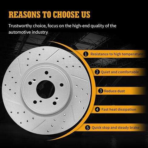 Disc Brake Rotor Front Drilled and Slotted Vented Rotors for Honda Cr-V 2017 2018 2019 /Cr-V 1.5L 2020/ Honda Cr-V Gas Engin 2021 2022 2023 in Saudi Arabia
