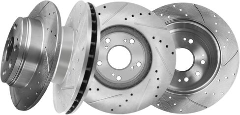 PM Auto Set of 4 282mm Front-Rear Drilled Slotted Brake Disc Rotors Replacement For 2002-2004 Honda CR-V in Kuwait