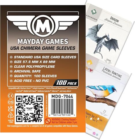 Mayday Games 7044 أكمام شفافة 57.5x89 مم مقاس Chimera الأمريكي (4x100 حزمة، 400 كم) in Kuwait