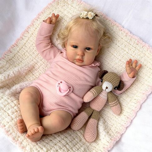 Zero Pam Lifelike Reborn Baby Dolls Toddler Blonde Hair Girl 24 Inch Real Life Baby Dolls that Look Real Reborn Babies Realistic Babies Doll Soft Newborn Doll for Kids in Saudi Arabia