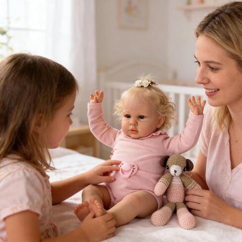Zero Pam Lifelike Reborn Baby Dolls Toddler Blonde Hair Girl 24 Inch Real Life Baby Dolls that Look Real Reborn Babies Realistic Babies Doll Soft Newborn Doll for Kids in Saudi Arabia