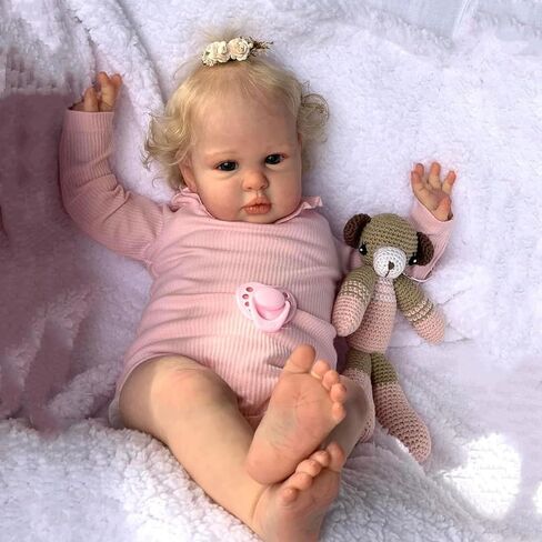 Zero Pam Lifelike Reborn Baby Dolls Toddler Blonde Hair Girl 24 Inch Real Life Baby Dolls that Look Real Reborn Babies Realistic Babies Doll Soft Newborn Doll for Kids in Saudi Arabia