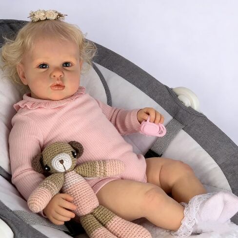 Zero Pam Lifelike Reborn Baby Dolls Toddler Blonde Hair Girl 24 Inch Real Life Baby Dolls that Look Real Reborn Babies Realistic Babies Doll Soft Newborn Doll for Kids in Saudi Arabia