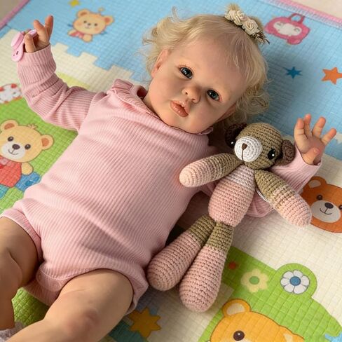 Zero Pam Lifelike Reborn Baby Dolls Toddler Blonde Hair Girl 24 Inch Real Life Baby Dolls that Look Real Reborn Babies Realistic Babies Doll Soft Newborn Doll for Kids in Saudi Arabia