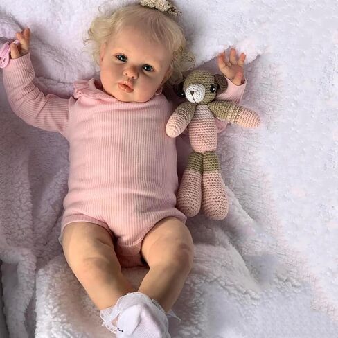 Zero Pam Lifelike Reborn Baby Dolls Toddler Blonde Hair Girl 24 Inch Real Life Baby Dolls that Look Real Reborn Babies Realistic Babies Doll Soft Newborn Doll for Kids in Saudi Arabia